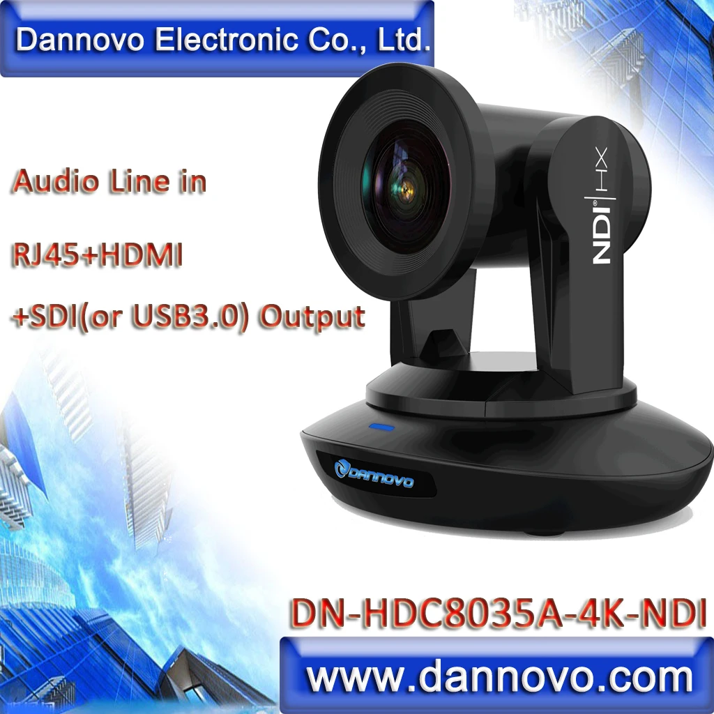 : DANNOVO 35x Zoom NDI UHD Video Camera, Support Audio Line in, VISCA, ONVIF, POE Camera(DN-HDC8035A-4K-NDI)