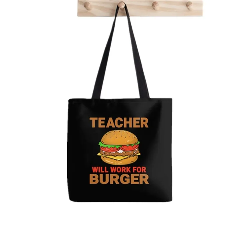 Shopper Teacher Of Tiny Humans Printed Tote Bag women Harajuku shopper Funny handbag girl Shoulder shopping  Lady Canvas Bag