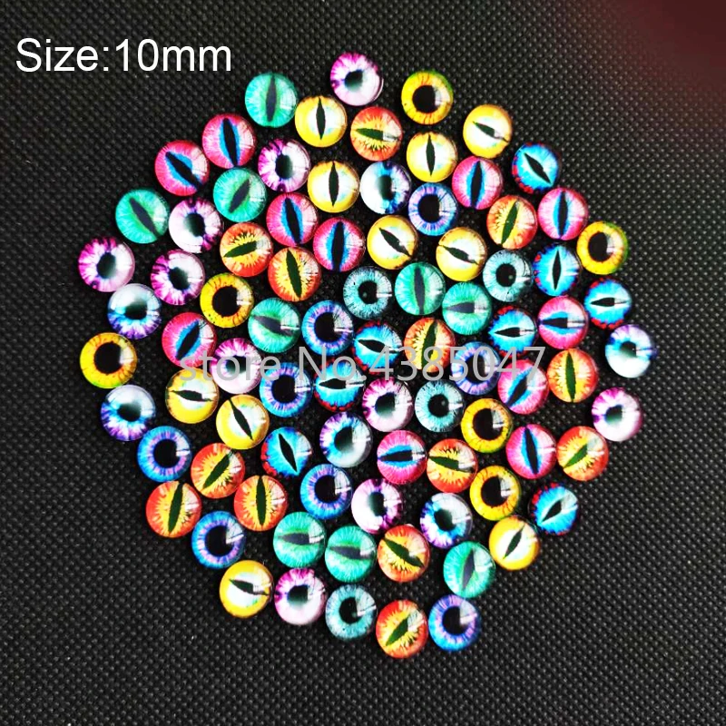 Круглые стеклянные кабошоны с кошачьими глазами дракона 10/12/16 мм фото плоским