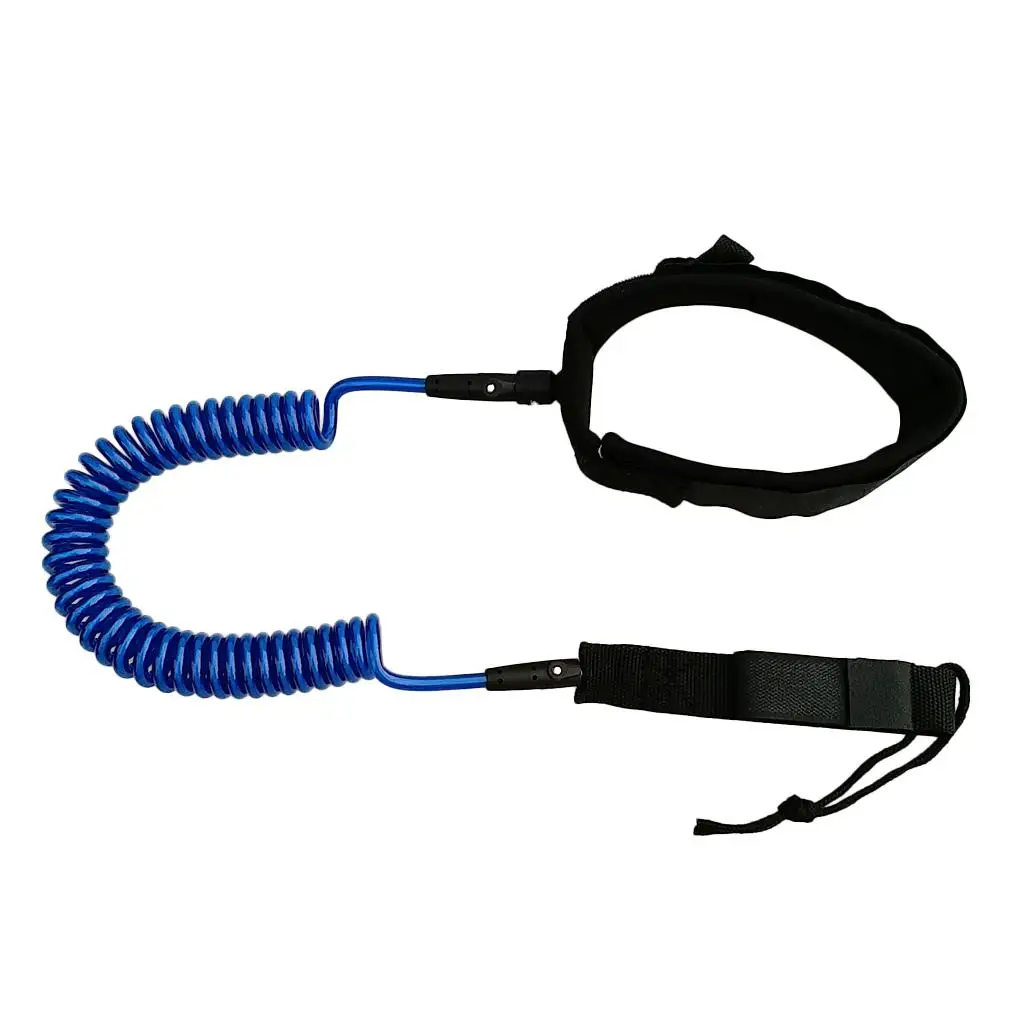 10ft Coiled Surfboard Leash Leg Rope Surfing Ankle Strap Surfing Board Leg Leashes Surf Cord String for Stand Up Paddle Boarding