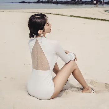 

Swimsuits For Women Vintage Swimsuit Big Size Woman 2019 Plus Swimwear One Piece Cover Thinness Korean Ins Sexy Long Sleeve