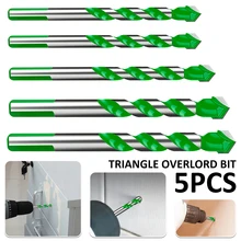 

5 pcs 6/8/10/12mm Cobalt Drill Bit Triangle Diamond Drill Composite Tap Drill Bit Twist Drill Bit for Cutting Drilling Polishing