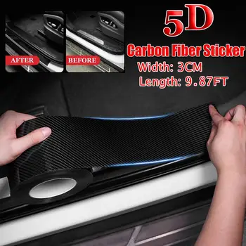 

Car Door Moulding Strip Protector Carbon Fiber 5D Sticker DIY Door Sill Trim Edge Guard Bumper Strips For Dropshipping 9.87 FT