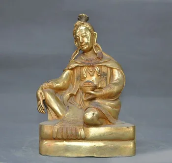 

wedding decoration 8" Tibet Buddhism Tantric bronze Gilt Buddhist Monastery Milarepa Buddha statue