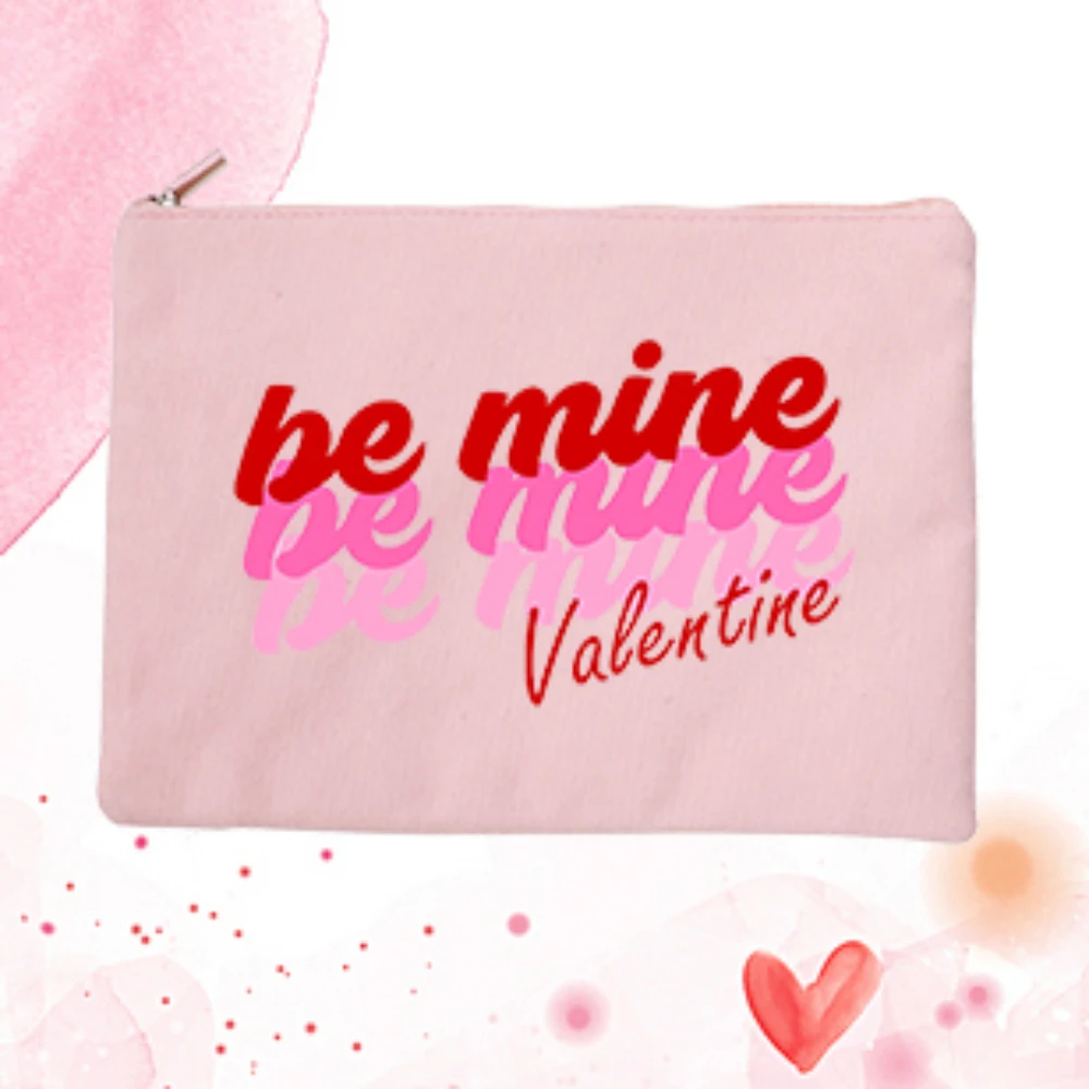 

Женская холщовая косметичка Be Mine, органайзеры для губной помады, модная повседневная косметичка, сумочка, лучший подарок на день Святого Валентина
