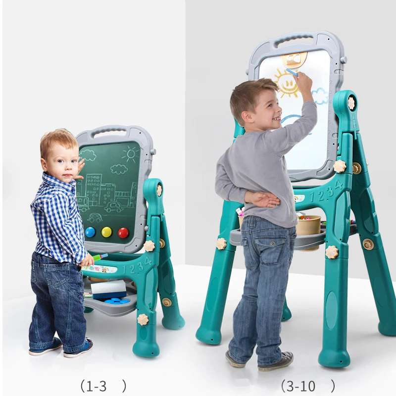 Children's double-sided magnetic drawing board toy bracket type lifting home blackboard baby graffiti drawing board