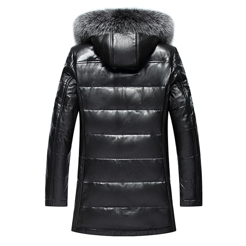 

Leather Jacket Men Sheepskin Coat Genuine Leather Coat Man Winter Warm Down Jackets Male Fox Fur Outwear 818 LWL1087
