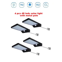 2/4pcs 48 LEDs Solar Wall lamp Wireless PIR Motion Sensor Solar Night light For Street Garden Patio Emergency Security Lighting