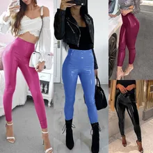 Z20 женские леггинсы с эффектом мокрого вида из искусственной кожи, черные облегающие длинные штаны, женские S-3XL с высокой талией, теплые сексуальные обтягивающие леггинсы