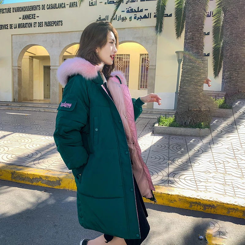 ##BUY 2019 Fashion Winter Women Warm Jacket Parka Coats Thicken Hooded fur collar Down Cotton Parka Female Loose New Brand Plus Size Parkas Outerwear