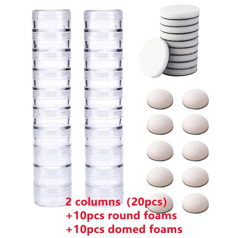 10 Pcs/Column Round Stackable Jars &Mini Ink Blending 10 pcs Round Foams for DIY Scrapbooking Wholesale Refills Foams 