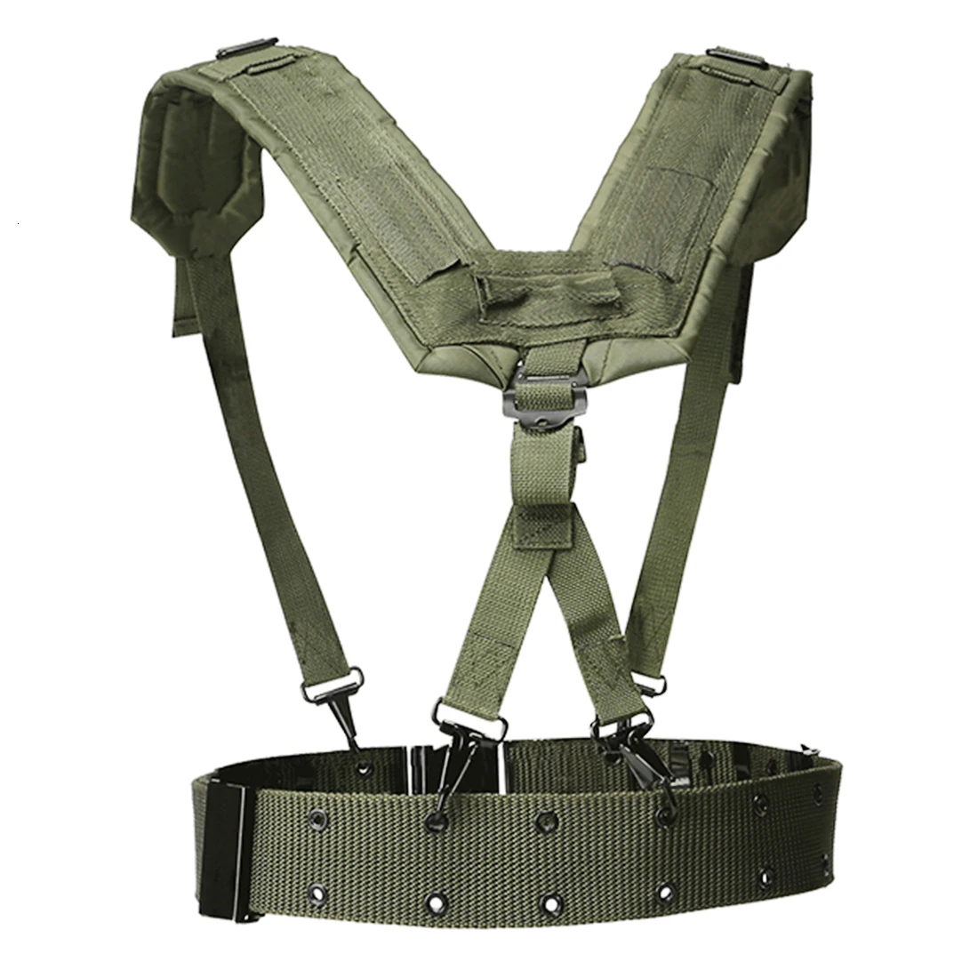 Tactical belt molle army convenient combat belt eas h shaped adjustable soft padded Portable hunting airsoft chest molle