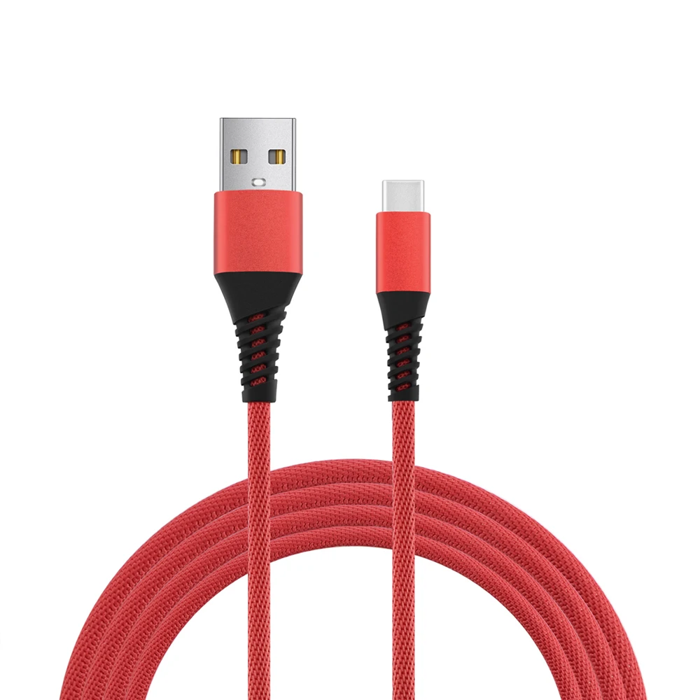 Usb type-C кабель для samsung для Xiaomi Redmi Note 7 2.1A провод для быстрой зарядки USB-C зарядное устройство для мобильного телефона USBC type-c кабель 1 м - Цвет: Red