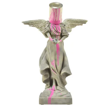 

36CM PAINT ANGEL STREET ART RESIN STATUE CREATIVE HOME GIFTS DESKTOP DECORATION GIFTS FOR FRIENDS A639