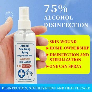 

75% Alcohol Hand Sanitizers Spray Cleaning Fluid Toy Cleaner Disinfectant Liquid Cleaning Wipe Out Washing 100Ml