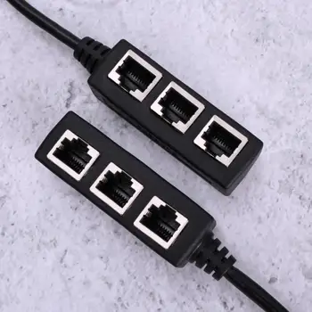

LAN Ethernet RJ45 1 male to 3 female connector cable adapter splitter