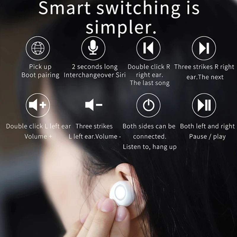 K10 Mini TWS 5,0 Bluetooth наушники, беспроводные 3D стерео наушники, спортивные наушники, двойной микрофон с зарядным устройством