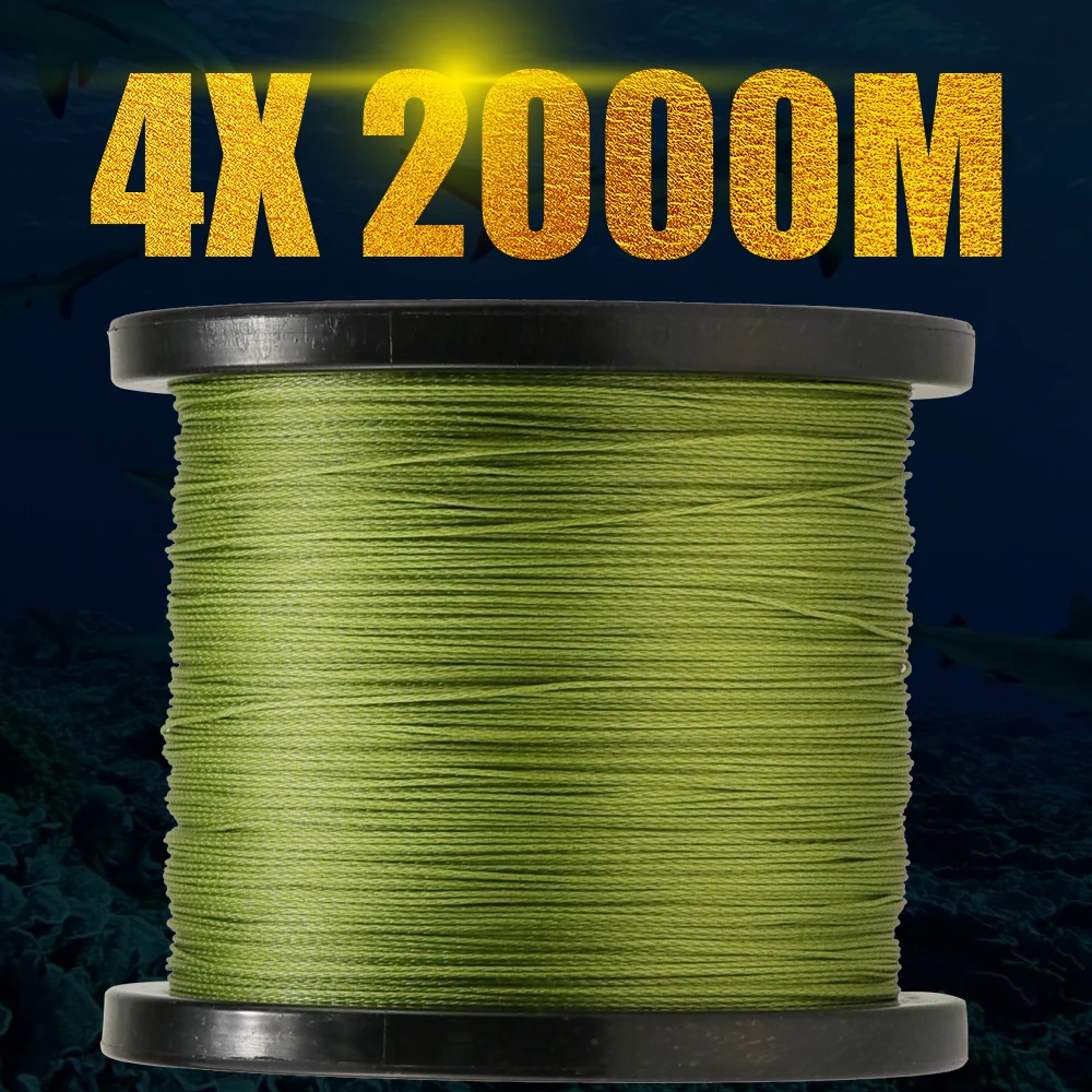 2000m long line fishing 4x Strands Braid Line 6-100LB PE Multifilament Saltwater Fishing supe line for fishing tools rope wires