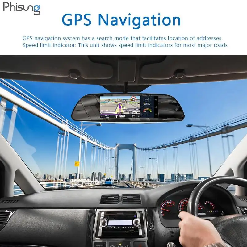 3G Android DVR Dashcam GPS Nav Dual Objektiv Rückspiegel Auto Kamera Maximale Unterstützung für 32G