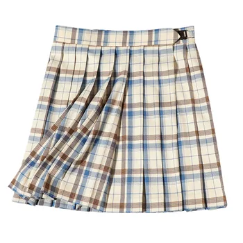 

Skirt Women 2020 New Suit Skirt Lemon Sea Salt JK Skirt Japanese College Style High Waist Pleated Skirt Dresses Length Age