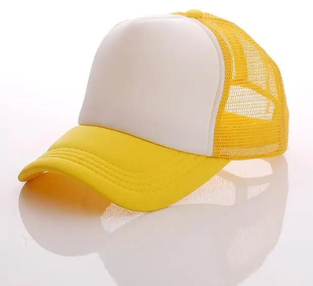 yellow white Яркая детская оригинальная бейсболка с принтом для маленьких детей, головной убор «сделай сам», летняя бейсболка, подарок - Цвет: yellow white