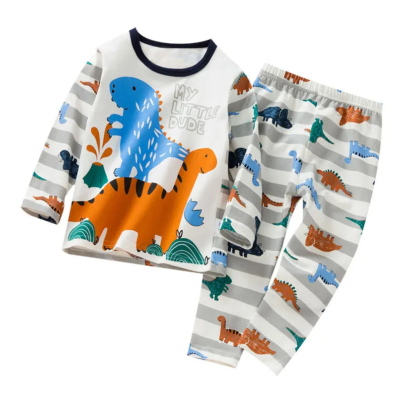 SAILEROAD/Детские пижамы с динозаврами для мальчиков; Детские пижамы с длинными рукавами; весенне-осенние детские пижамы; одежда для сна для девочек; комплекты одежды - Цвет: dinosaur