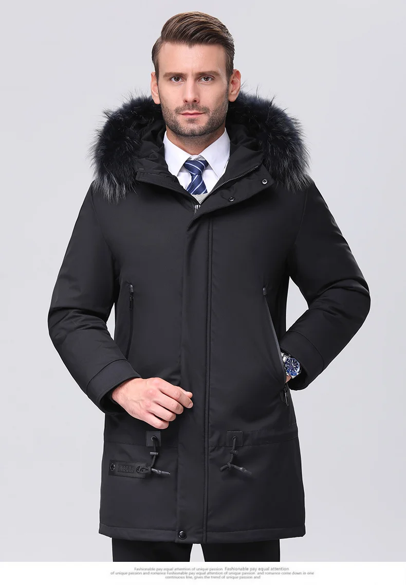 2019 New Arrival Men Down Jacket Men's Winter Coat High Quality Raccoon Fur Hooded Feather Goose Snow Parkas Outerwear (4)