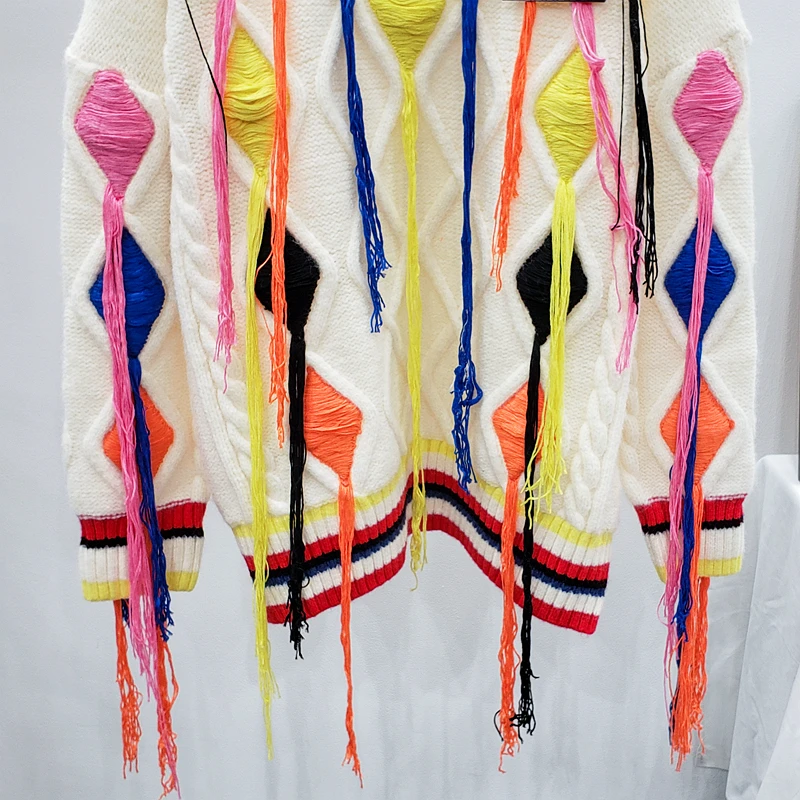 Autumn New Women Chic Vintage Rainbow-Colored