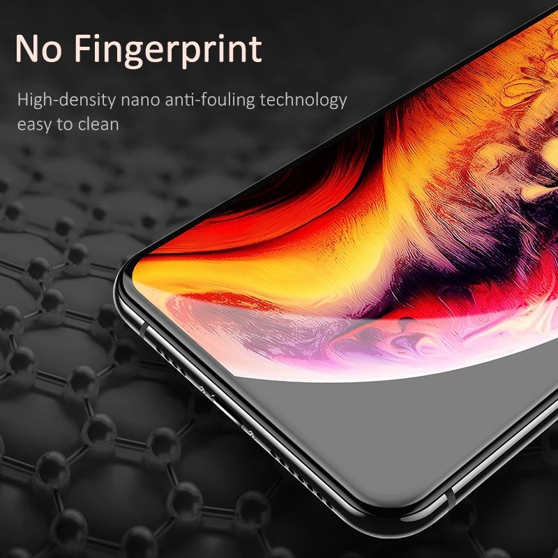 USAMS полное покрытие закаленное стекло для iPhone 11 pro 6 6s 7 8 X XS Max XR защита экрана стекло пленка Мягкий край углеродное волокно край
