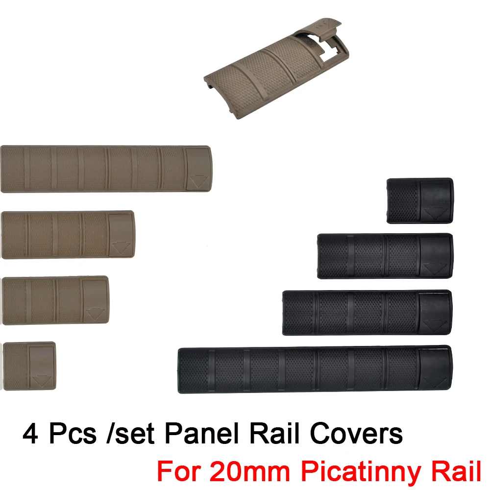 

4 Pcs /set Airsoft 4-Panel Rail Covers Hunting Mount Accessory Weaver Rail Base Mount For 20mm Picatinny Rail For AEG/GBB