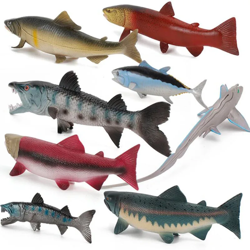 Детская модель когнитивной статической фигуры Solid Marine Life Fish игра для мозга лосось