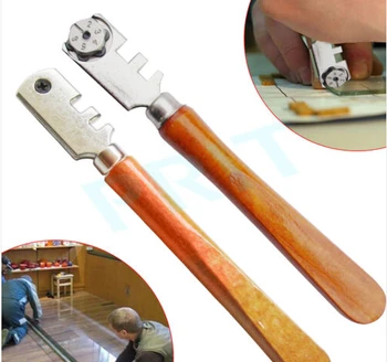 

Multifunctional Portable Six-wheel Glass Cutter Construction Tools High-strength Roller Mahogany Round Flat Handle Glass Knife