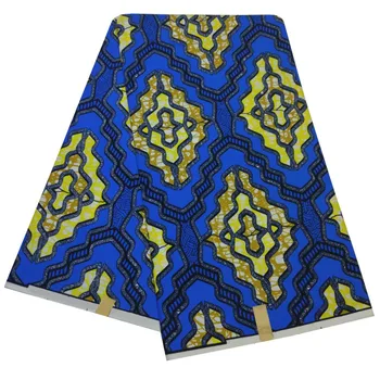 

blue 100% polyester fabric 6 yards of ankara fabric textile cheapest wholesale african wax prints fabric african fabric