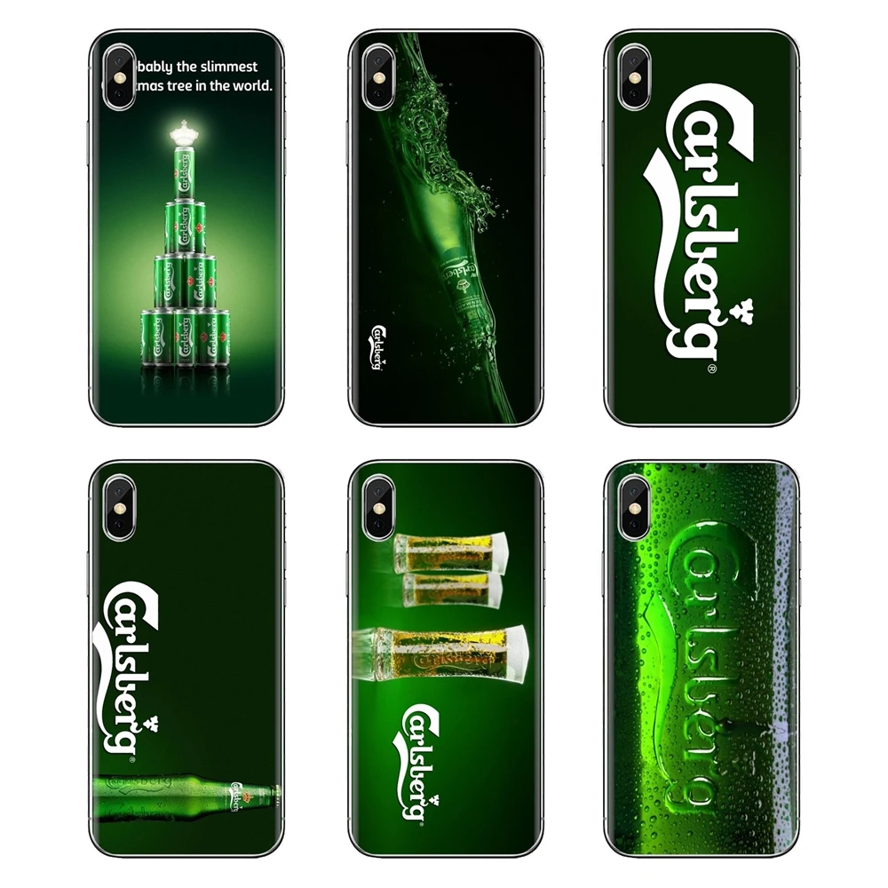 ポスターカールスバーグビールロゴ Ipod Touch の Apple の Iphone 4 4s 5 5s Se 5c 6 6s 7 8 Xr Xs プラス Max ソフト透明シェルカバー Fitted Cases Aliexpress