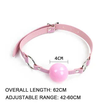 Couples Solid Open Mouth Ball Soft Silicone Gag Sex BDSM Bondage Fetish Leather Strap Gag Ball Sex Toy for Women Erotic Toys New 4