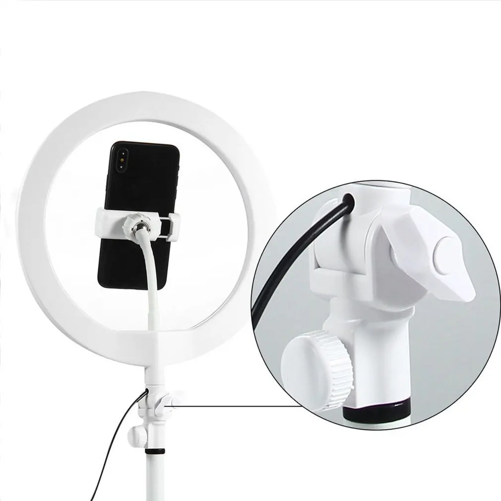 Светодиодный кольцевой светильник для селфи, портативная лампа для селфи, светящаяся лампа с зажимом для камеры, фотосъемки, видео, точечный светильник