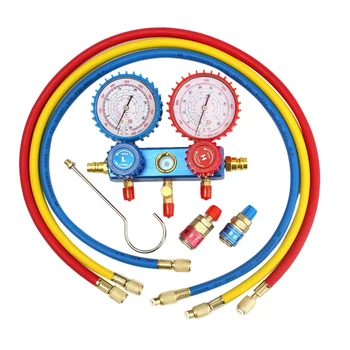 

HOT-Auto Manifold Gauge Set A/C R134A Refrigerant Charging Hose With 2 Quick Coupler For R134A Air-Conditioning Refrigeration