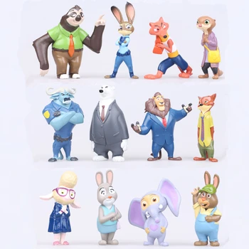 

12pcs/set Disney Pixar Zootopia Zootropolis Toy model PVC Action Figure Judy Hopps Nick doll Cosplay Child Birthday Gift