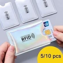 5 шт./лот, анти-Rfid кошелек, блокирующий ридер, замок, банк, держатель для карт, Id, банковский Чехол для карт, Защитный металлический кредитный держатель для карт, алюминий