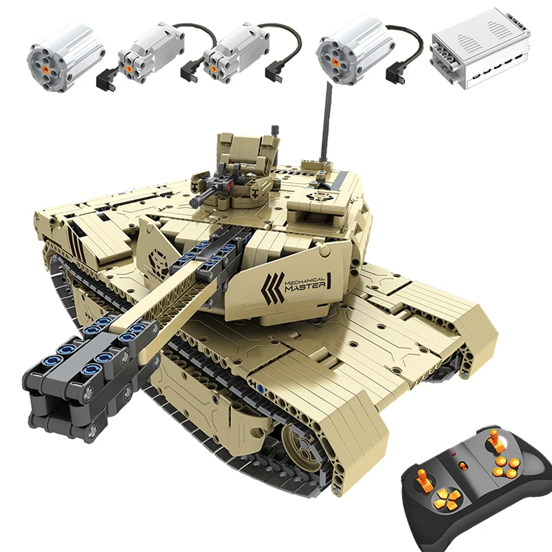 RC строительные блоки Танк Игрушка 9801 M1A2 1276 шт. армейский Военный пульт дистанционного управления 50 м расстояние построить игрушечный конструктор RC автомобиль подарок малыш