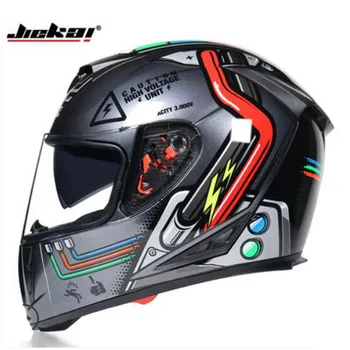 

2020 New JIEKAI Full Face Motorcycle Helmets ABS Double lens Motorbike Helmet Personality Running Safety helmets four seasons