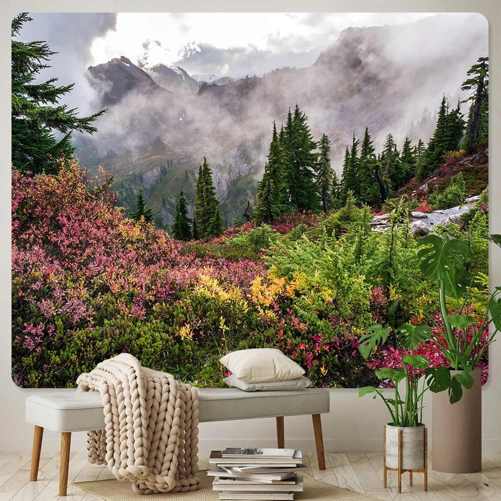 Quiet forest tapestry home decoration tapestry Mandala Bohemian decorative travel mattress yoga mat Hippie sofa blanket tapestry decor