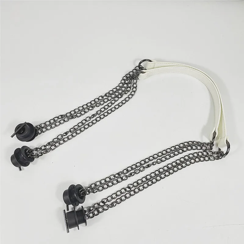 1 Pair for Obag Silver Long Double Chain Handles For Obag Totes Women Bag Shoulder HandBag 