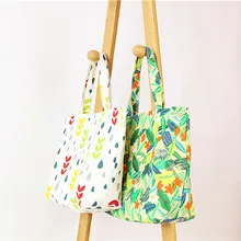 Маленькая тканевая сумка на молнии в Корейском стиле Mimosa Green Leaf Literature And Art Hipster тканевая сумка Милая Новинка