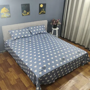 

Twin size soft 100% cotton summer sweat absorption good air permeability bed sheet pillowcase 3 pcs set