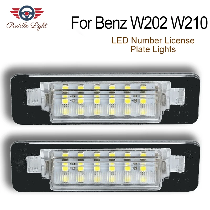

2x 18SMD CAN-bus LED Number License Plate Light For Mercedes-Benz W202 C230 C280 C43 AMG W210 E300 E320 E420 E430 E55 AMG