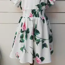 Летние хлопковые платья принцессы с принтом для девочек, милое детское платье, 7 шт./партия