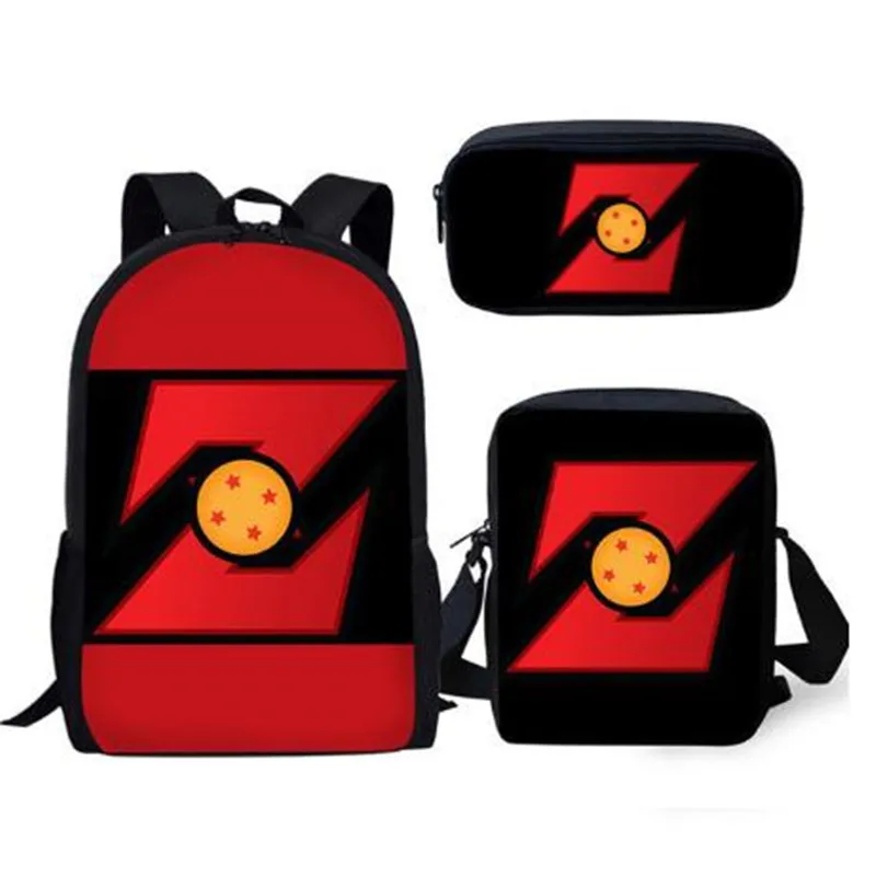 

2020 New 3Pcs/Set Dragon Ball Pattern Printing School Bags For Kids BackPack Children Bookbags Satchel Boy/Girl Shoulder Bags
