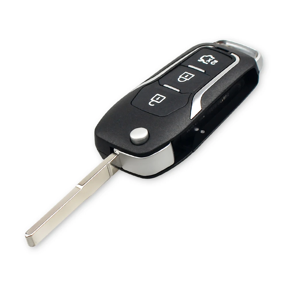 Ceny KEYYOU 433MHz zmodyfikowany 3 przyciski przerzuć Folding zdalnie sterowany klucz dla Ford Focus Max S Fiesta 2013 Fob Case z układu HU101 ostrze