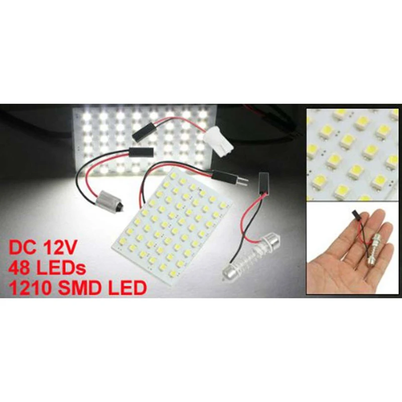 Белая 1210 Smd 48 Светодиодная панель для салона автомобиля e Light W T10 Ba9S Festoon & 12 5050